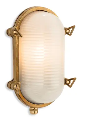 Nautic Solid Brass Oval Wall Light IP64